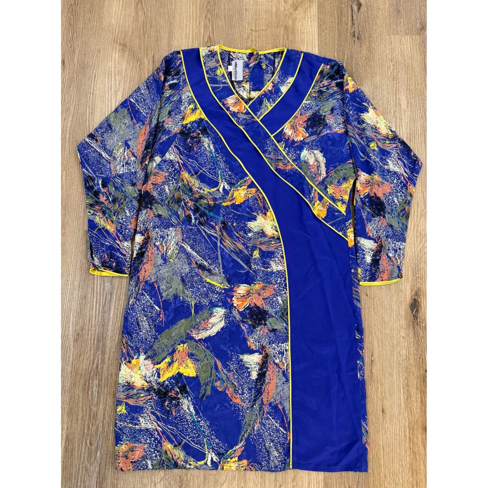 Objectives For Women Shift Dress Womens S Blue‎ Abstract Jacquard Vintage